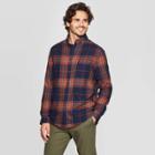 Men's Plaid Standard Fit Long Sleeve 1-pocket Flannel Button-down Shirt - Goodfellow & Co Blue S, Men's,