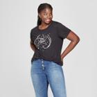 Women's Plus Size Short Sleeve In A Billion Celestial Graphic T-shirt - Modern Lux (juniors') Black
