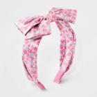 Girls' Floral Printed Headband With Bow - Cat & Jack Pink