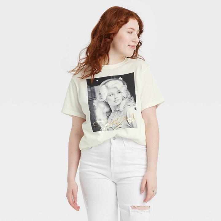 Women's Dolly Parton Short Sleeve Graphic T-shirt - Ivory