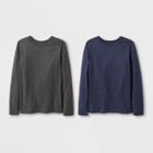 Boys' 2pk Adaptive Long Sleeve T-shirt - Cat & Jack Gray/navy
