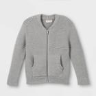 Toddler Boys' Sweater Knit Zip-up Bomber Jacket - Cat & Jack Heather Gray