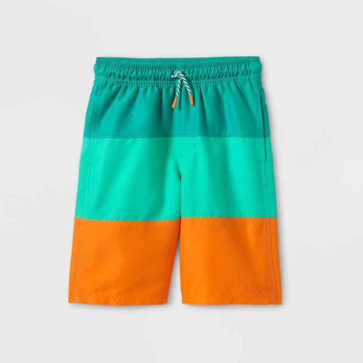 Plusboys' Colorblock Swim Trunks - Cat & Jack Green