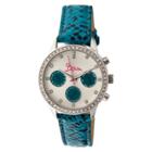 Women's Boum Serpent Watch With Crocodile-embossed Genuine Leather Strap-blue, Turquoise