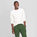 Men's Standard Fit Long Sleeve Textured Crew Neck Shirt - Goodfellow & Co White Feather