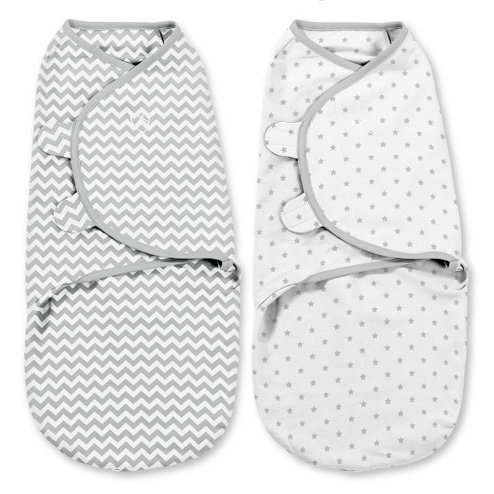 Swaddleme Original Swaddle Wraps Newborn S/m - Gray Chevron/stars