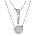 Sterling Silver Genuine Natural White Druzy And Cubic Zirconia Halo Necklace - 16 + 2 Extender, Girl's, Size: Large,