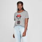 Women's Disney Plus Size Minnie Mouse Short Sleeve Watercolor Graphic T-shirt (juniors') Gray