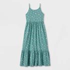 Girls' Tie-back Printed Maxi Dress - Cat & Jack Ocean Green