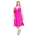 Women's Plus Size Twist-front Dress - Cushnie For Target Magenta Pink