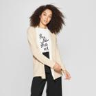 Women's Colorblock Open Cardigan - A New Day Cream (ivory)