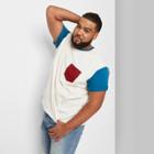 Men's Big & Tall Color Block Relaxed Fit Short Sleeve T-shirt - Original Use Off White