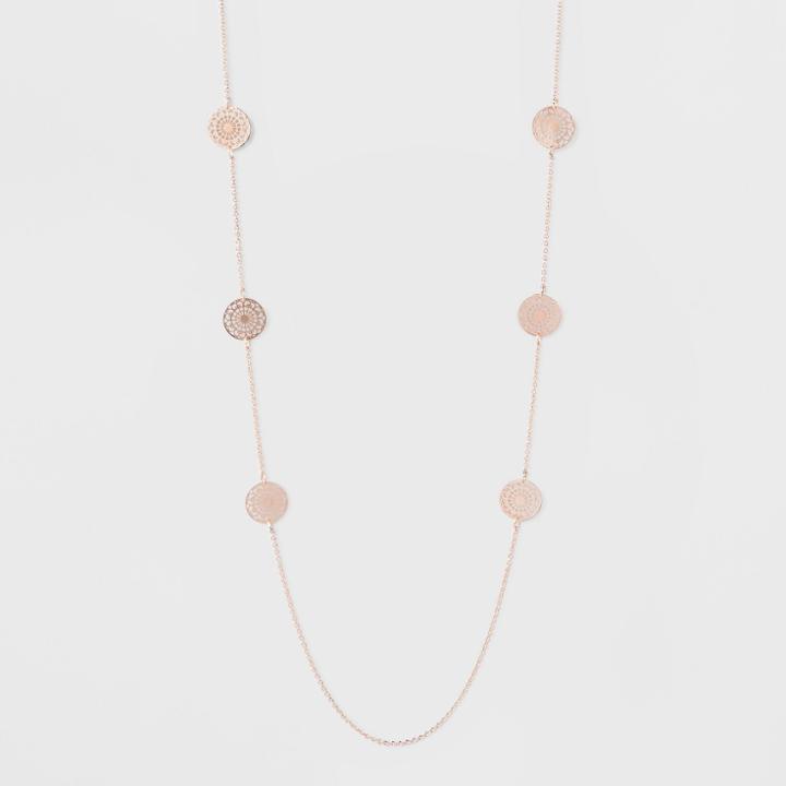 Target Filigree Coins Long Necklace - A New Day Rose Gold