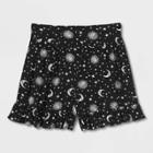 Girls' Ruffle Bottom Shorts - Art Class Black Celestial