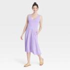 Women's Sleeveless Rib Knit Ballet Dress - A New Day Purple