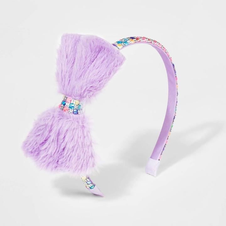 Girls' Faux Fur Headband - Cat & Jack Purple
