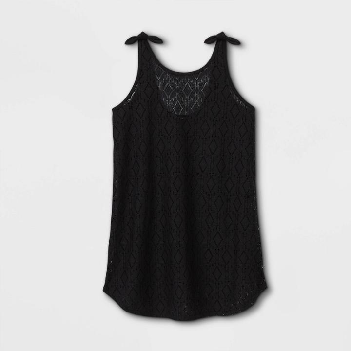 Girls' Diamond Crochet Cover Up - Art Class Black