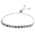 Distributed By Target Women's Adjustable Bracelet With Round Cubic Zirconias In Sterling