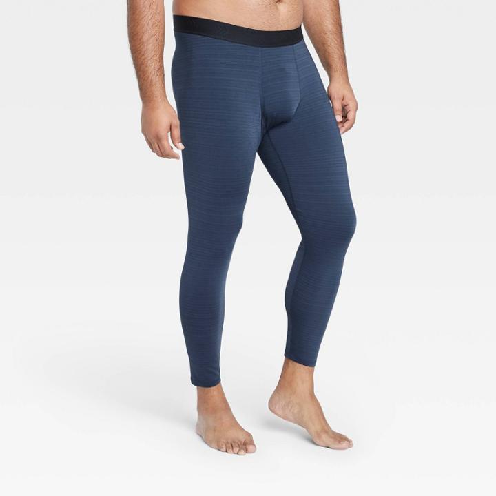 Men's Striped Coldweather Tights - All In Motion Navy S, Men's, Size: