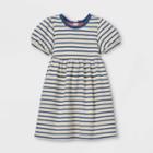 Toddler Girls' Striped Puff Sleeve Dress - Cat & Jack Navy