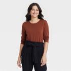 Women's Long Sleeve Supima T-shirt - A New Day Brown