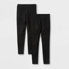 Girls' Mid-rise 2pk Moto Leggings - Art Class Black