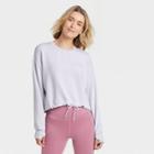 Women's Cozy Soft Fleece Crewneck Pullover Sweatshirt - All In Motion Frosty Lavender Xs, Frosty Purple