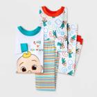 Toddler Boys' 4pc Cocomelon 'ready For Adventure' Pajama Set - White