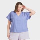 Women's Plus Size Short Sleeve Blouse - Universal Thread Violet