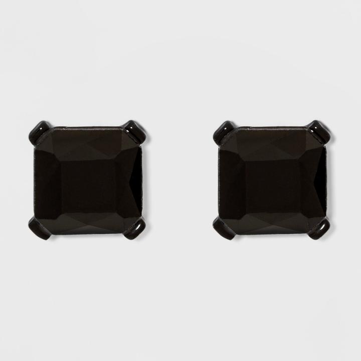 Square Stud Earrings - A New Day Black