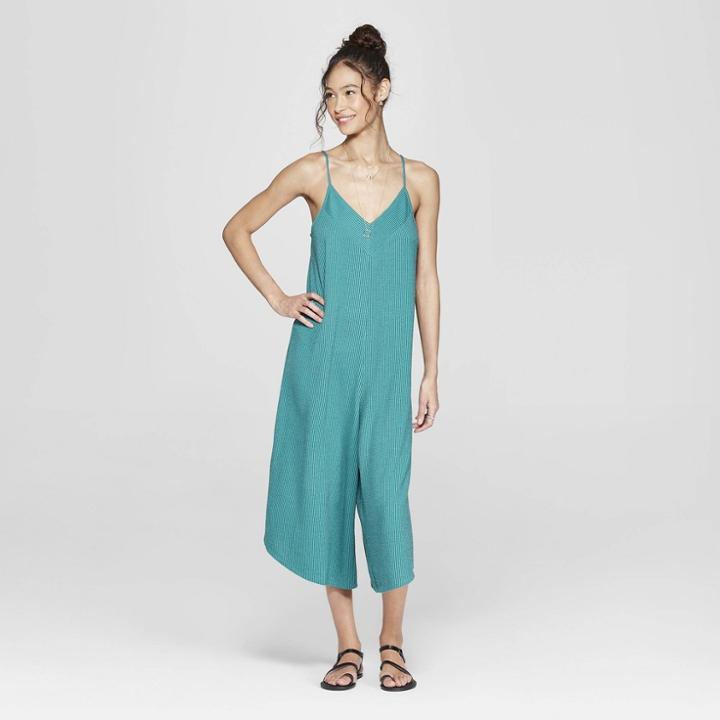 Women's Strappy Knit Waistless Cropped Jumpsuit - Xhilaration Blue