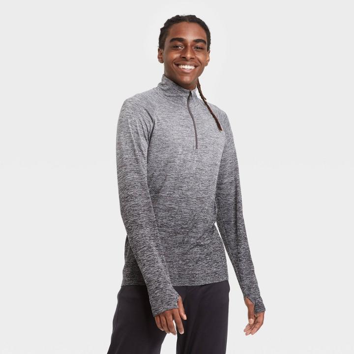All In Motion Men's Seamless 1/4 Zip Pullover - All In
