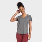 Women's Essential V-neck Short Sleeve T-shirt - All In Motion Charcoal Heather