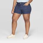 Women's Plus Size Mid-rise Jean Shorts - Universal Thread Dark Blue
