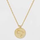 Beloved + Inspired 14k Gold Dipped 'gemini' Disc With Stones Pendant Necklace - Gold