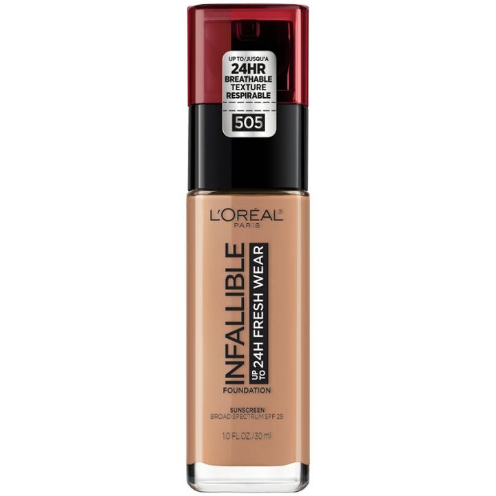 L'oreal Paris Infallible 24hr Fresh Wear Foundation 505 Toffee - 0.17 Fl Oz, Toffee