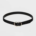 Women's Double Buckle Belt - A New Day Tiger Black