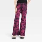 Girls' Low-rise Flare Jeans - Art Class Red Tie-dye