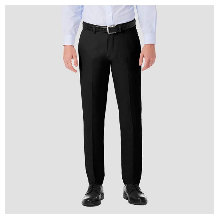 Haggar H26 Men's Performance 4 Way Stretch Slim Fit Trouser Pants - Black