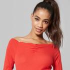 Women's Long Sleeve Scoop Neck Sweetheart T-shirt - Wild Fable Red