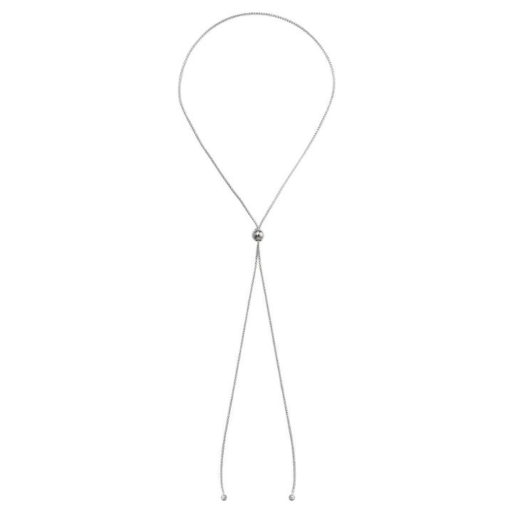 Distributed By Target Adjustable Lariat Popcorn Chain In Sterling Silver -gray