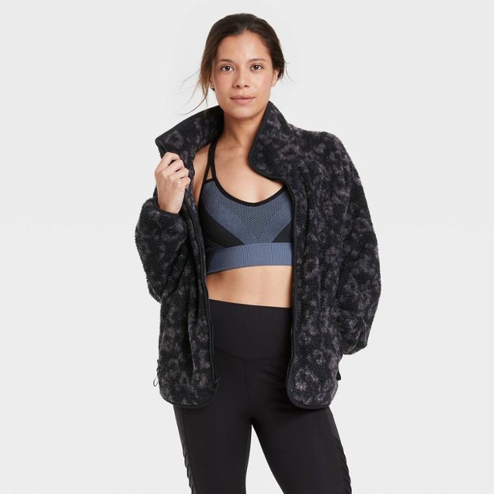Women's Sherpa Cropped Jacket - All In Motion Dark Gray