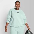 Women's Plus Size Oversized Sweatshirt - Wild Fable Teal