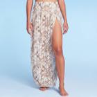 Women's High Slit Cover Up Maxi Skirt - Shade & Shore Tan