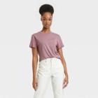 Women's Short Sleeve Slim Fit T-shirt - A New Day Purple