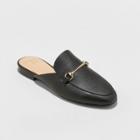 Women's Kona Wide Width Backless Slip On Loafer Mules - A New Day Black 8.5w,