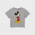 Girls' Mickey Mouse Boxy Graphic Short Sleeve T-shirt - Art Class Gray