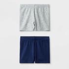 Toddler Girls' 2pk Tumble Trouser Shorts Set - Cat & Jack Navy/gray 12m, Girl's, Blue