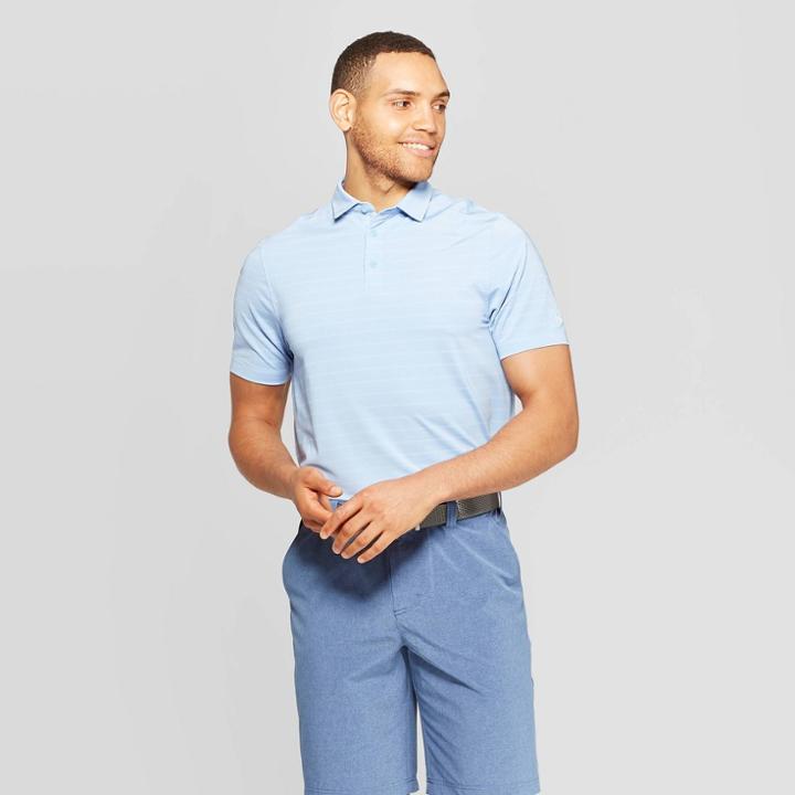 Men's Striped Golf Polo Shirt - C9 Champion Ocean Front Blue