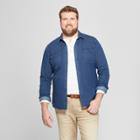 Men's Tall Striped Standard Fit Long Sleeve Denim Shirt - Goodfellow & Co Indigo Splash